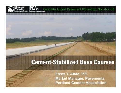 Cement Stabilized Base Courses Cement Stabilized Base Courses