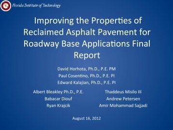 Improving the Properbes of Reclaimed Asphalt Pavement for ...