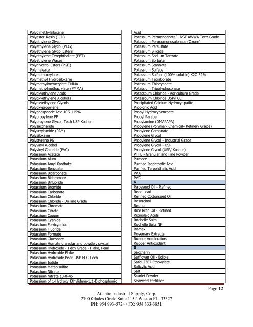 Product List: Drilling Specialty Chemicals - Atlantic Industrial Supply ...