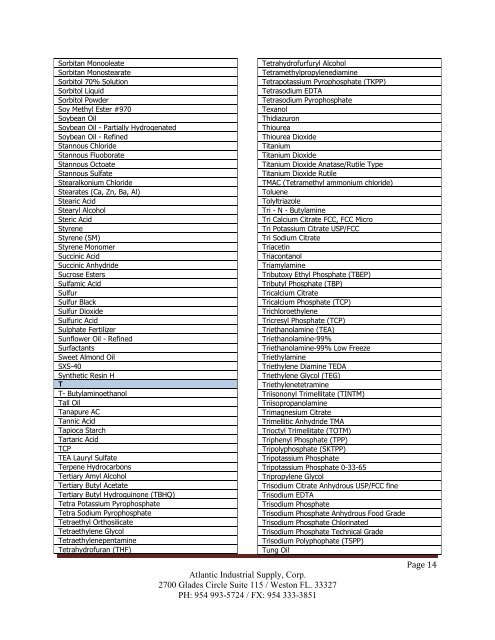 Product List: Drilling Specialty Chemicals - Atlantic Industrial Supply ...