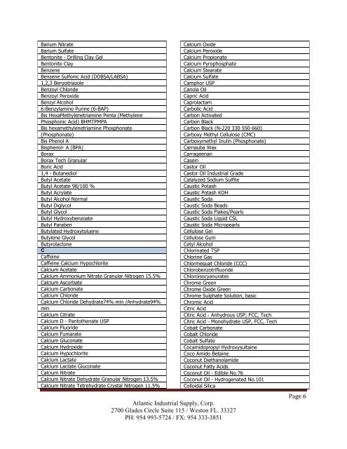 Product List: Drilling Specialty Chemicals - Atlantic Industrial Supply ...