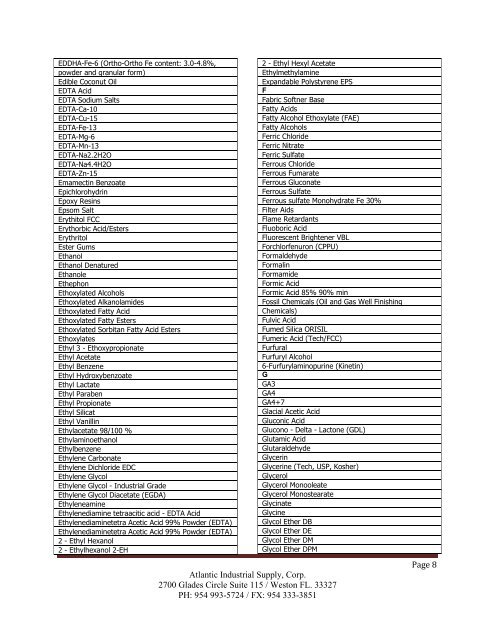 Product List: Drilling Specialty Chemicals - Atlantic Industrial Supply ...