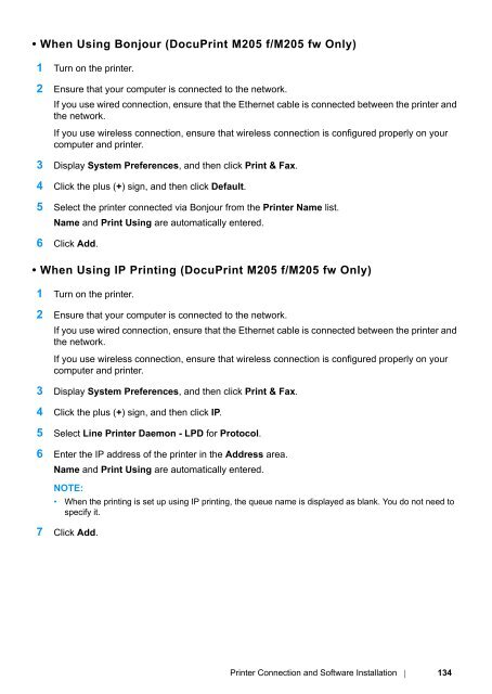 DocuPrint M205 b/M205 f/M205 fw User Guide - Fuji Xerox Printers