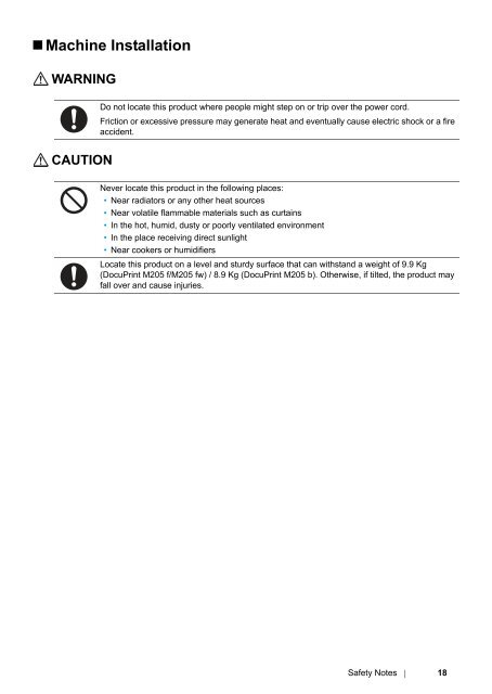 DocuPrint M205 b/M205 f/M205 fw User Guide - Fuji Xerox Printers