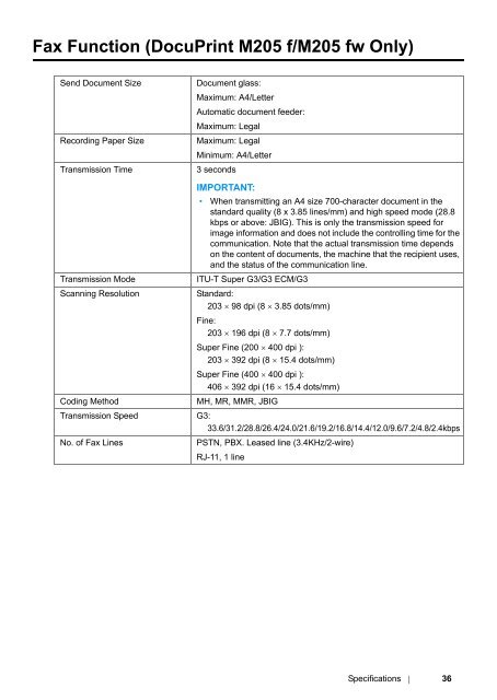 DocuPrint M205 b/M205 f/M205 fw User Guide - Fuji Xerox Printers