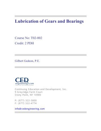 Lubrication of Gears and Bearings (234 KB) - CED Engineering