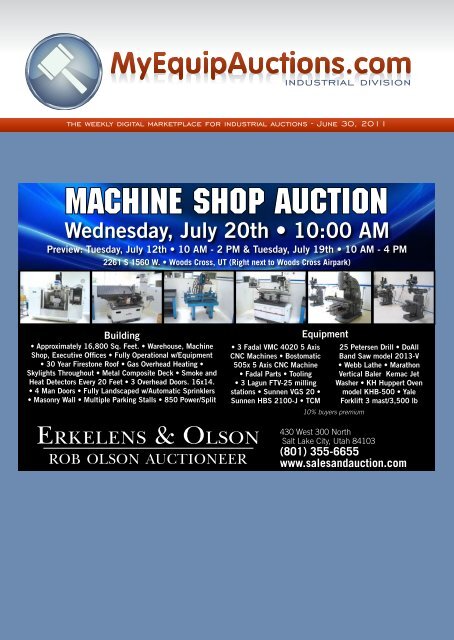 machine Shop AUCTION - MyEquipAuctions.com