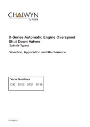 D-Series Automatic Engine Overspeed Shut Down Valves - Amot