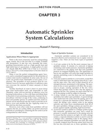 Automatic Sprinkler System Calculations