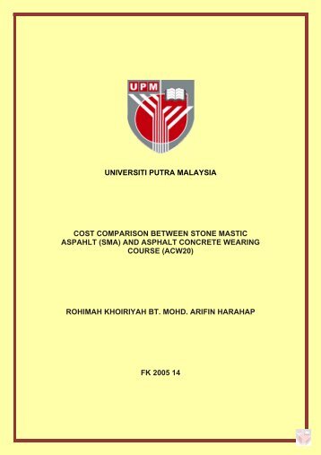 and asphalt concrete wearing course (acw20) - Universiti Putra ...