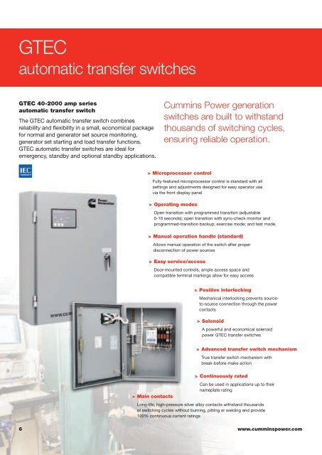 Brochure - Automatic transfer switches - Cummins Inc.