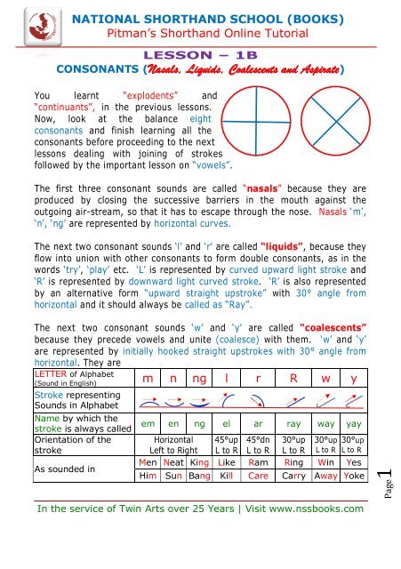 Lesson 1b National Shorthand School Books