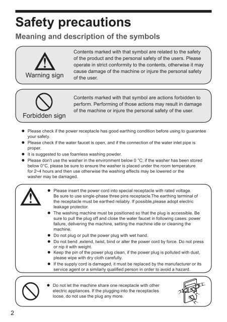 User's Manual Fully Automatic Washing Machine