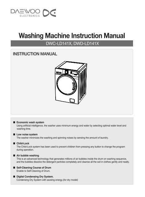 Washing Machine Instruction Manual - Castel Daewoo