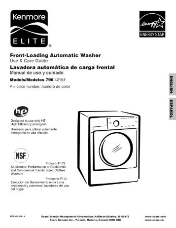 Front-Loading Automatic Washer Use & Care Guide Lavadora ...