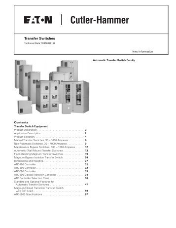 Transfer Switches - Eaton Corporation