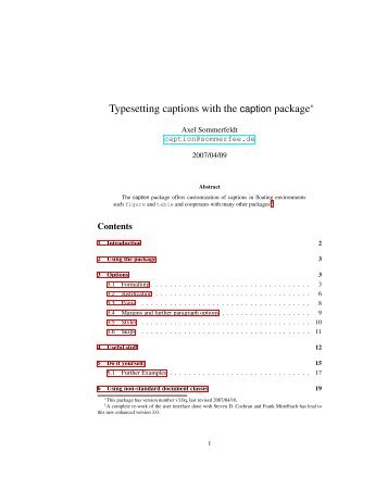 Typesetting captions with the caption package - Departamento de ...