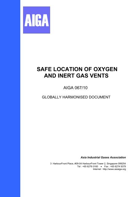 SAFE LOCATION OF OXYGEN AND INERT GAS VENTS - AIGA