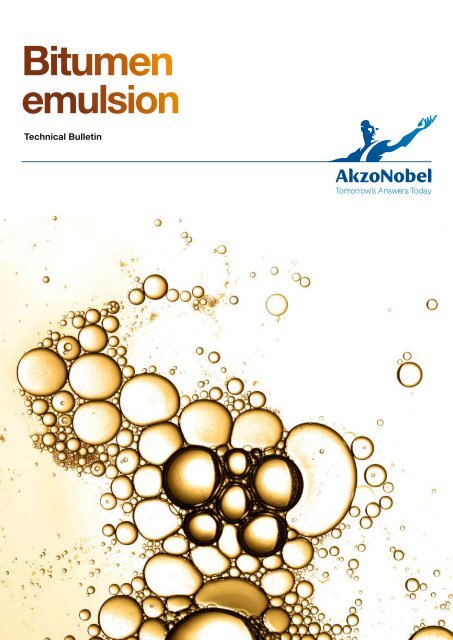 Bitumen Emulsion Akzonobel Surface Chemistry - 
