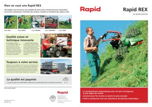 Rapid REX, la motofaucheuse hydrostatique ... - Rapid Technic AG