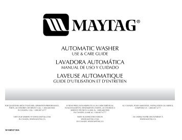 AUTOMATIC WASHER LAVADORA AUTOMÁTICA ... - Sears Canada