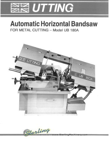 Utting Automatic Horizontal Bandsaw Brochure - Sterling Machinery