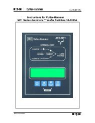 Instructions for Cutler-Hammer MP1 Series Automatic Transfer ...