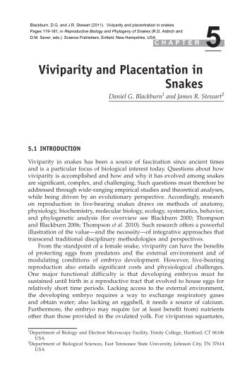 Viviparity and Placentation in Snakes - Trinity College