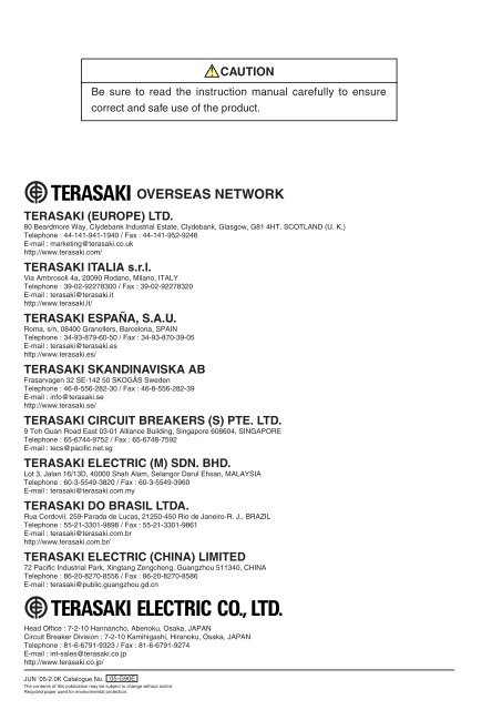 Low-Voltage Circuit Breakers