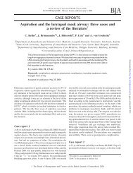CASE REPORTS Aspiration and the laryngeal mask airway ... - BJA