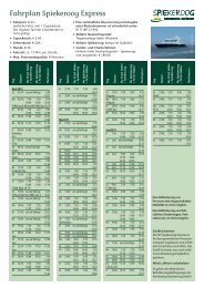 Fahrplan Spiekeroog Express