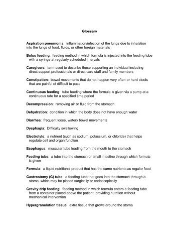 Glossary Aspiration pneumonia: inflammation/infection of ... - PCHC