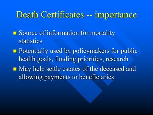 A Duty to Certify Death:
