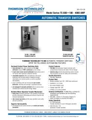 TS840 AUTOMATIC TRANSFER SWITCHES - Thomson Technology