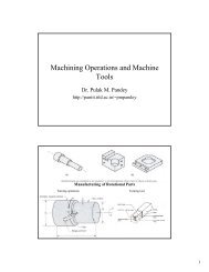 Machining Operations and Machine Tools