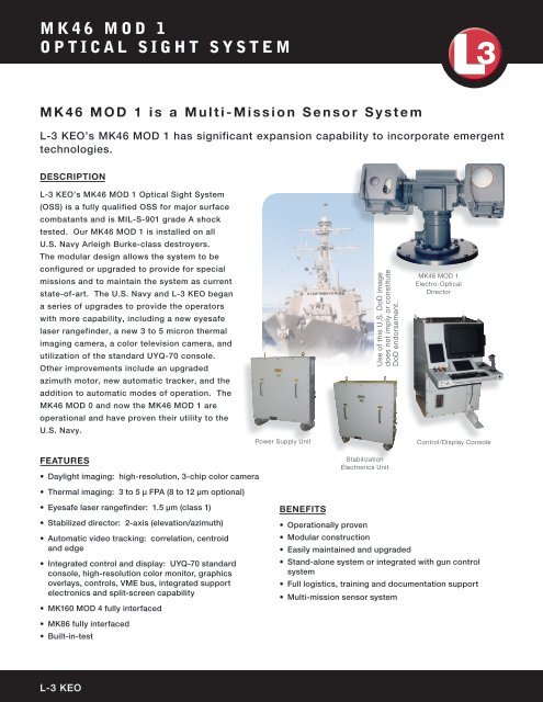 MK46 MOD 1 Optical SiGHt SySteM - L-3 Communications