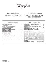 washer/dryer use and care guide laveuse/sécheuse - Whirlpool