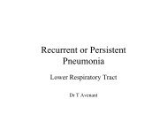 Recurrent or Persistent Pneumonia