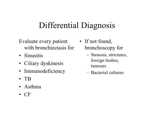 Recurrent or Persistent Pneumonia