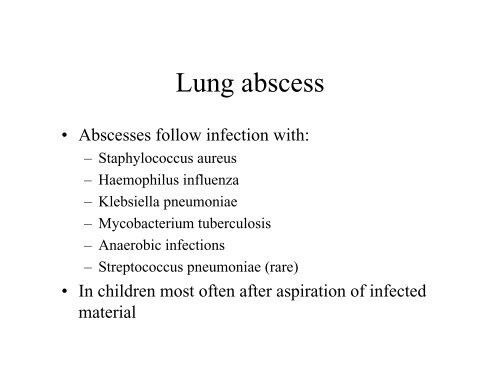 Recurrent or Persistent Pneumonia