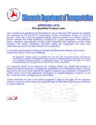 Approved lists - Wisconsin Department of Transportation