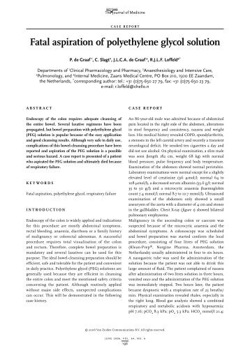 fatal aspiration of polyethylene glycol solution - Meducar