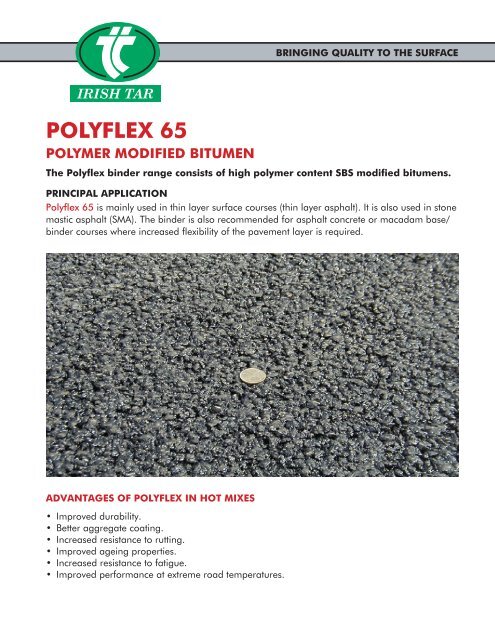 Polyflex 65 - Irish Tar & Bitumen Suppliers