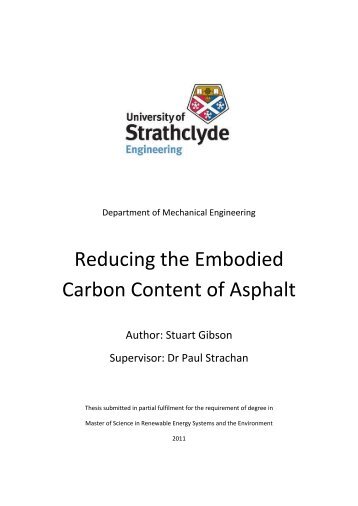 Reducing the Embodied Carbon Content of Asphalt - Energy ...