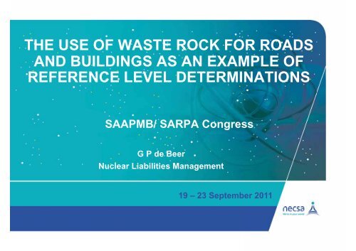THE USE OF WASTE ROCK FOR ROADS AND BUILDINGS AS AN ...
