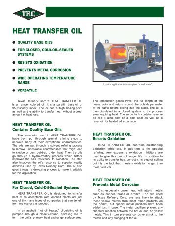 HEAT TRANSFER OIL - Texas Refinery Corp