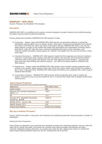 Rhoplex NTS-2923 - The Dow Chemical Company