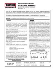 Application Instructions For HERITAGE® VINTAGE - Tamko