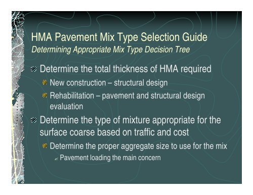 HMA Pavement Mix Type Selection Guide - Sines - Superpave