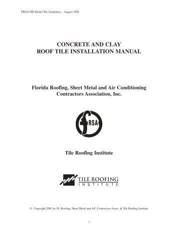 concrete and clay roof tile installation manual - Hanson Roof Tile